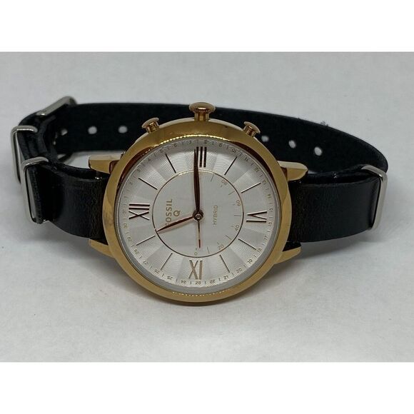 Fossil Jaqueline FTW5014 Women Leather Analog White Dial Hybrid Smartwatch CM386 - Picture 5 of 11